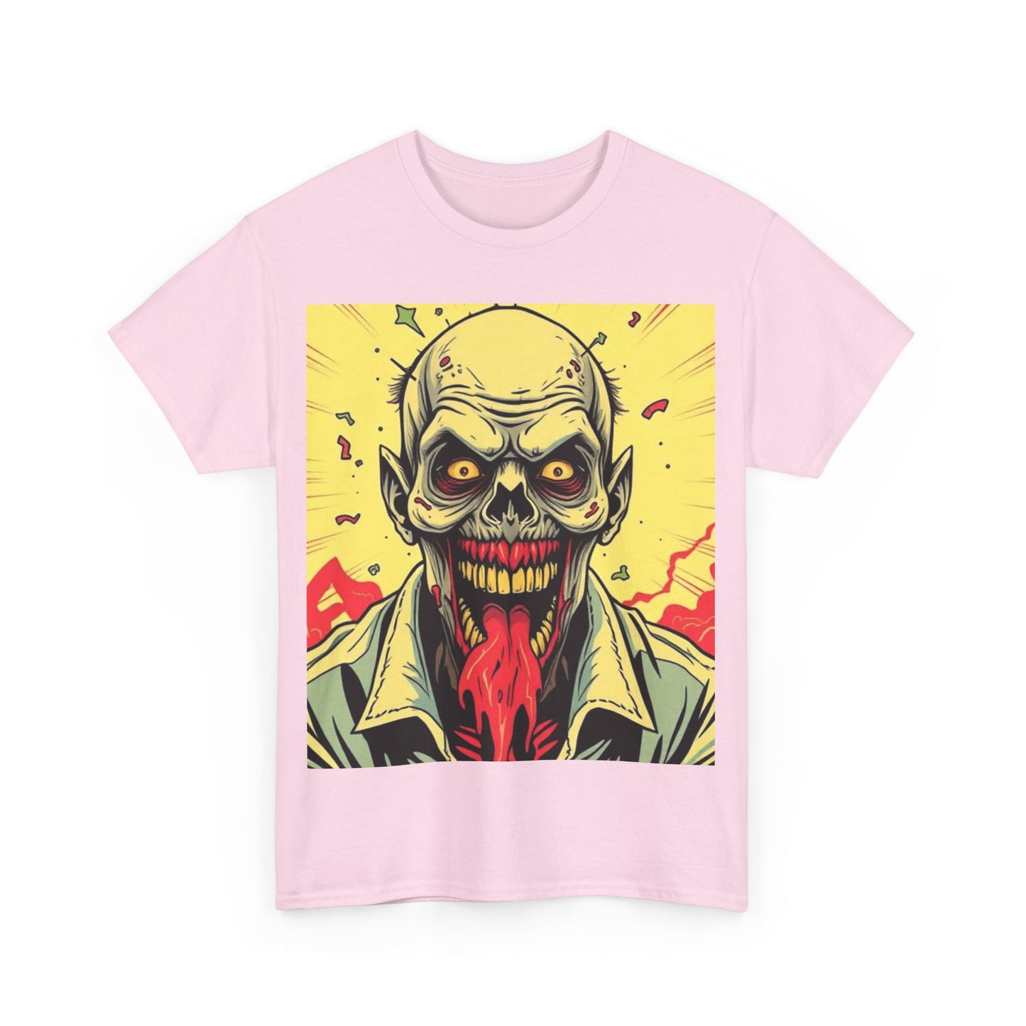 UK - Zombie Graphic Unisex Heavy Cotton Tee - Perfect for Horror Fans & Halloween