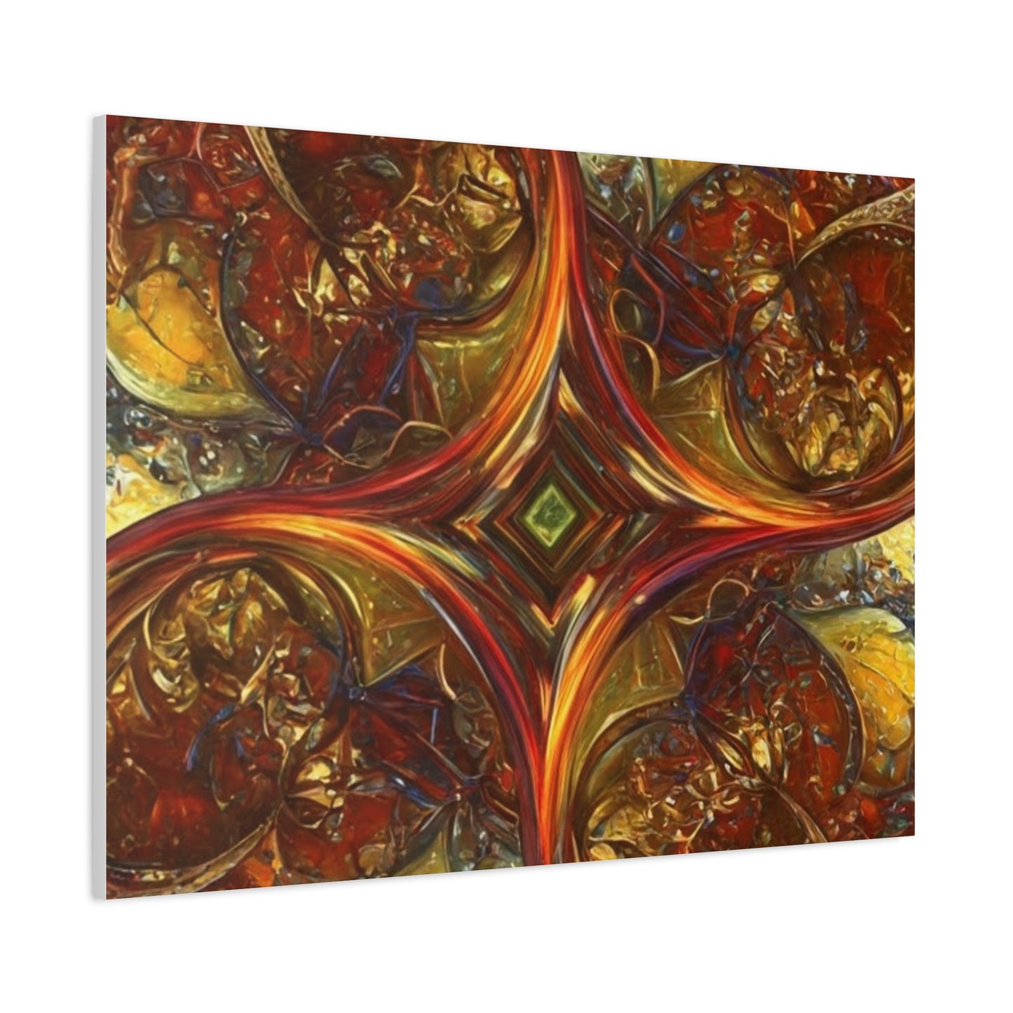 Abstract Art Matte Canvas Wall Decor - Vibrant Fractal Design, Colorful Home Accent