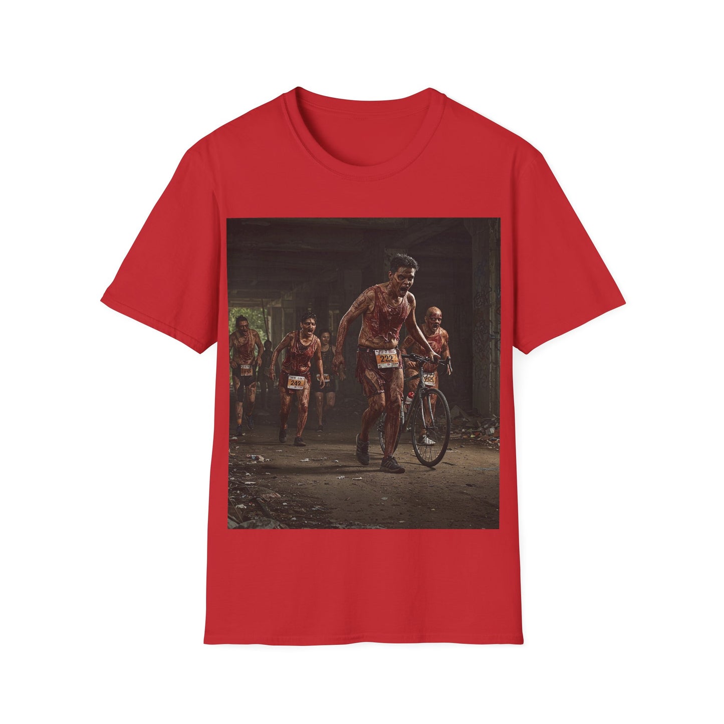 UK - Zombie Run Unisex Softstyle T-Shirt - Perfect for Halloween and Fun Runs