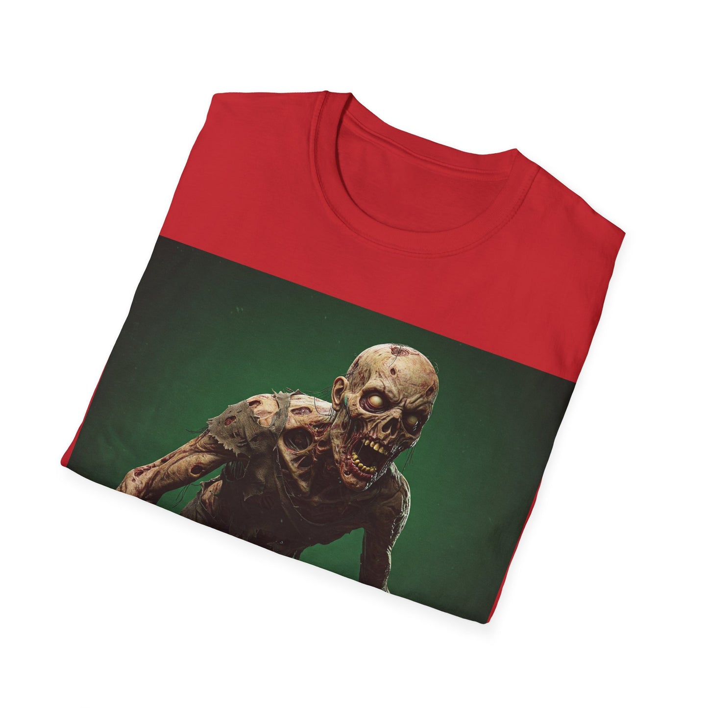 UK - Zombie Graphic Unisex Softstyle T-Shirt - Perfect for Halloween and Horror Fans