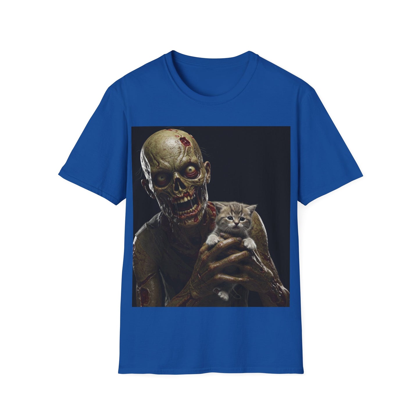 UK - Cute Zombie Cat Apocalyptic Portrait Tee, bold, decaying zombie graphic
