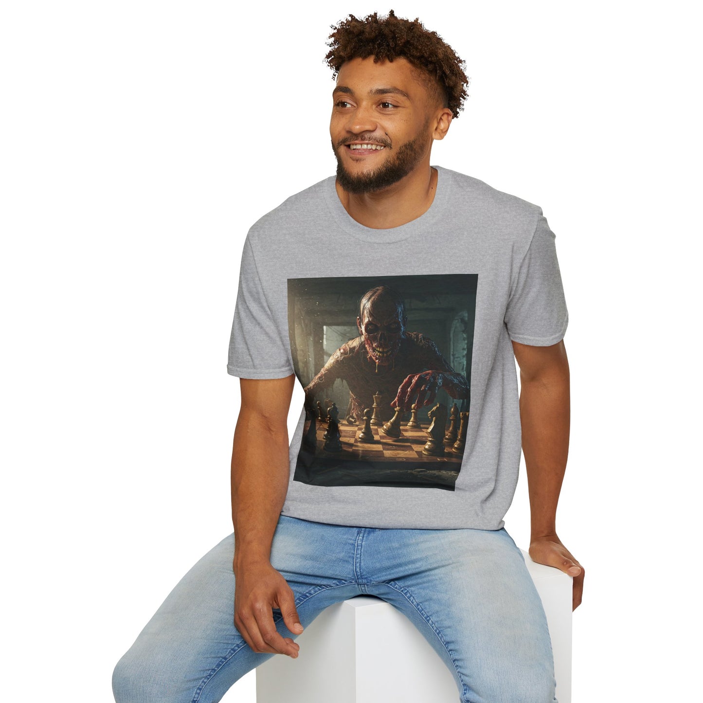 Vintage Chess Monster Unisex Softstyle T-Shirt - Perfect for Game Nights and Fantasy Fans
