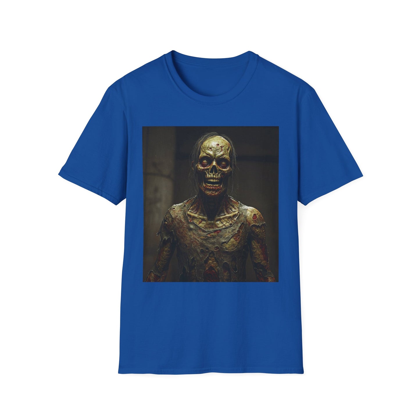 Creepy Horror-Themed Unisex Softstyle T-Shirt for Halloween
