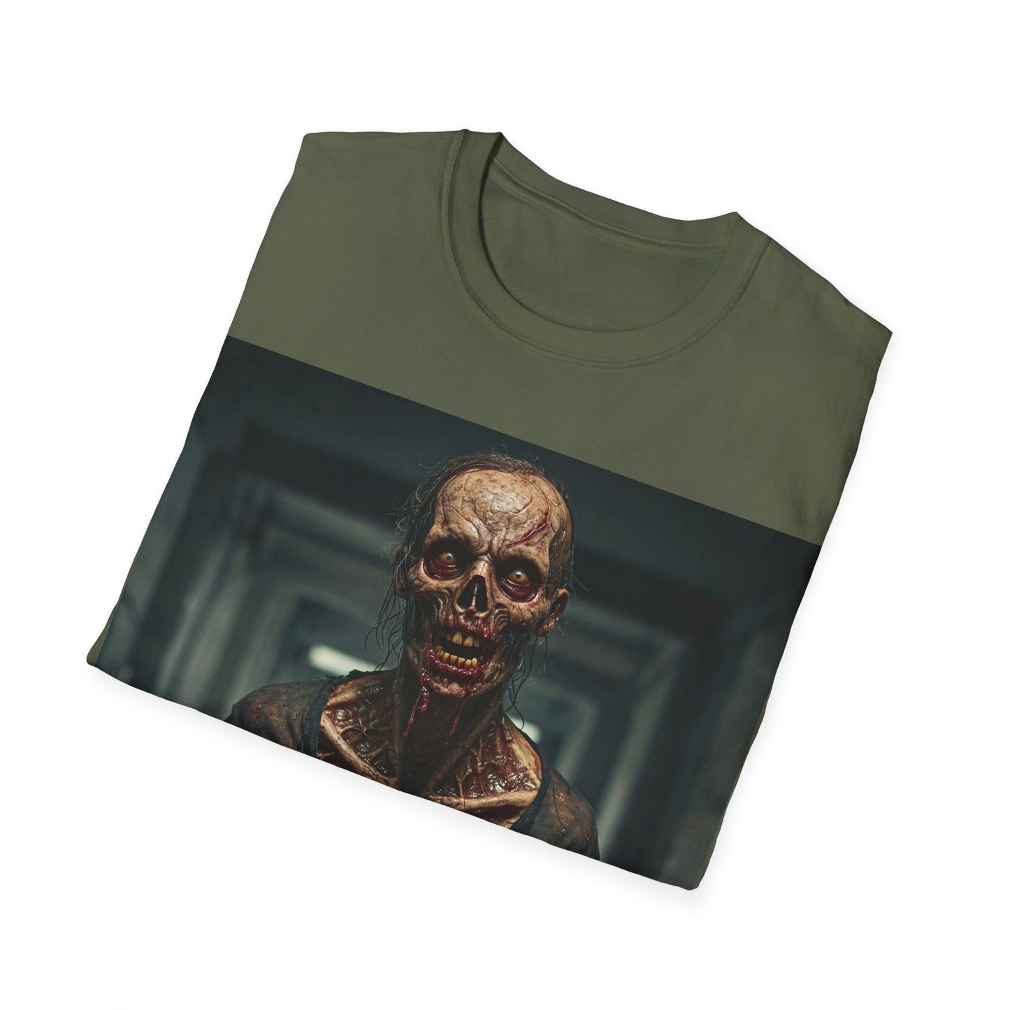 UK - Creepy Zombie Graphic Apocalyptic Portrait Tee, bold, decaying zombie graphic