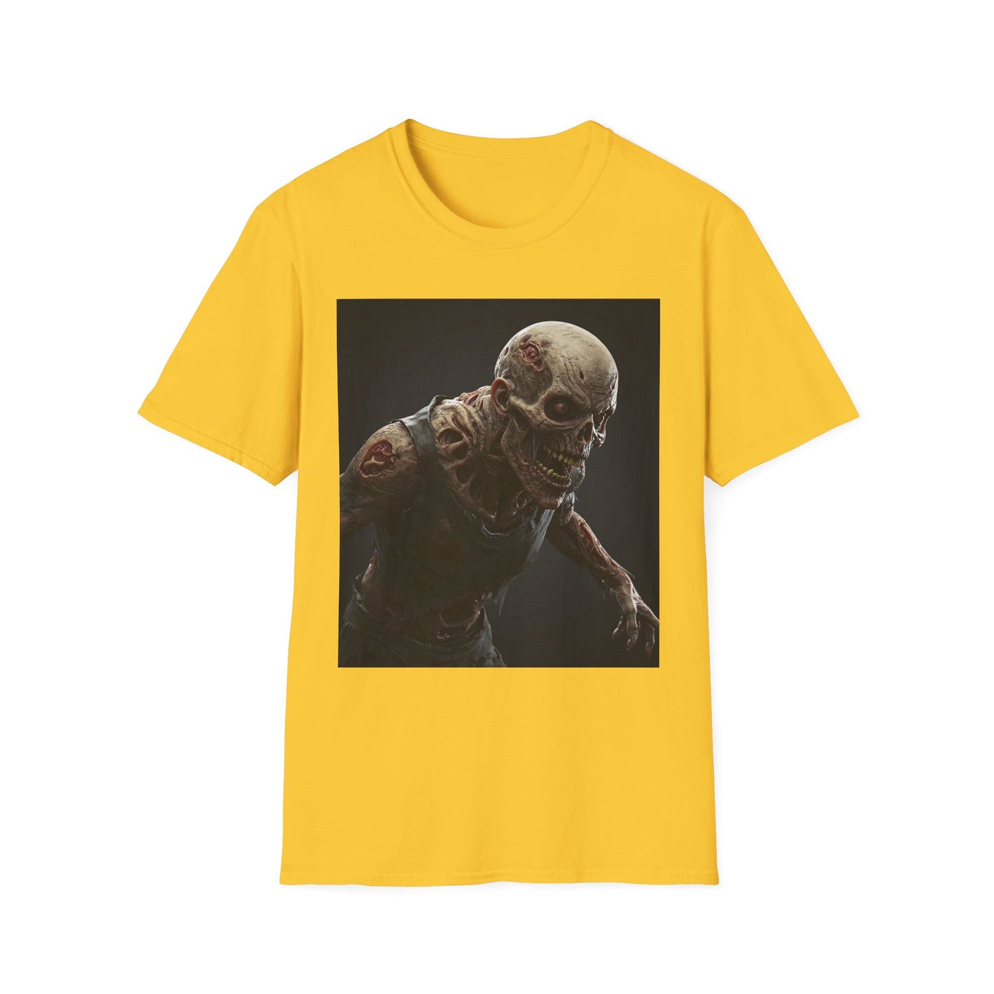 Creepy Skeleton Graphic Unisex Softstyle T-Shirt - Perfect for Halloween & Horror Fans