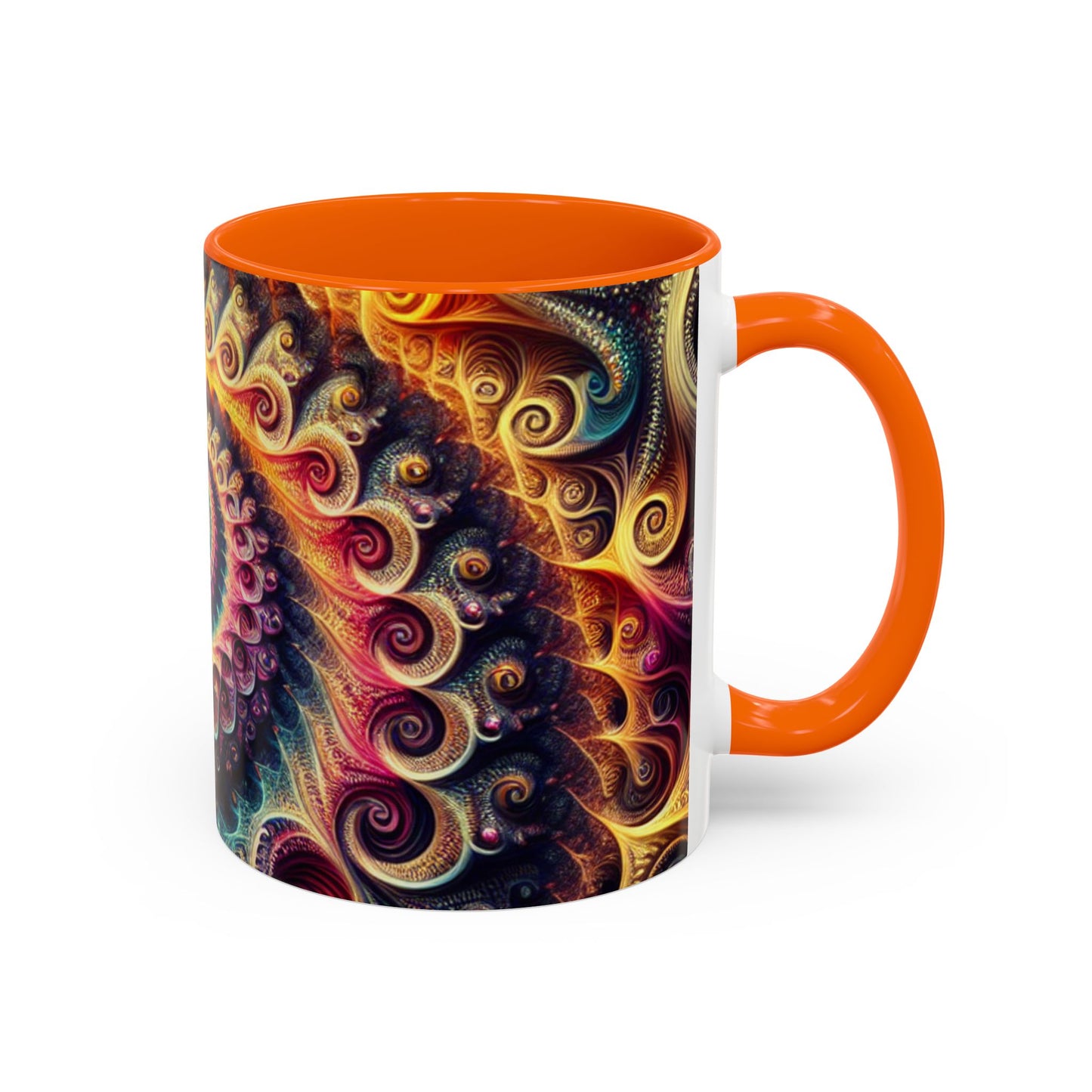 Colorful Swirl Accent Coffee Mug - Unique Spiral Design for Art Lovers