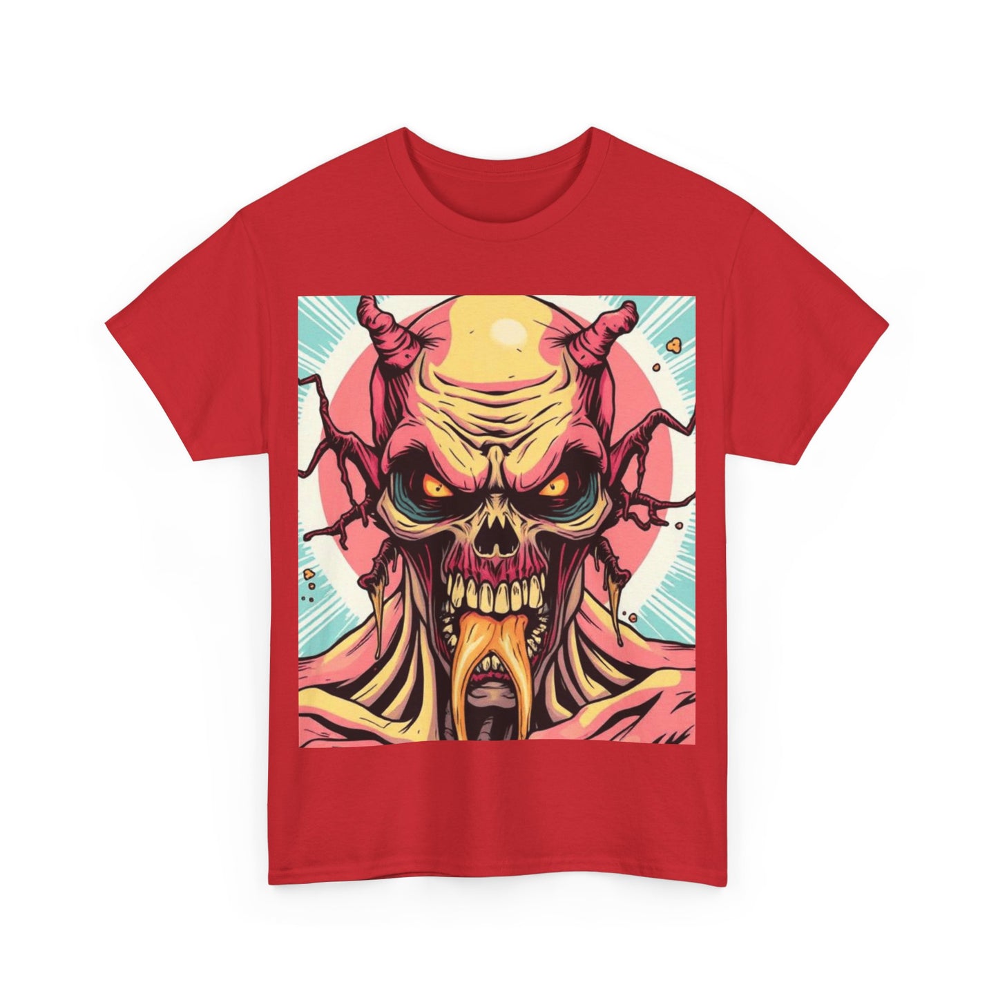 UK - Unisex Heavy Cotton Tee - Demon Skull Graphic Tee for Alternative Fashion Lovers