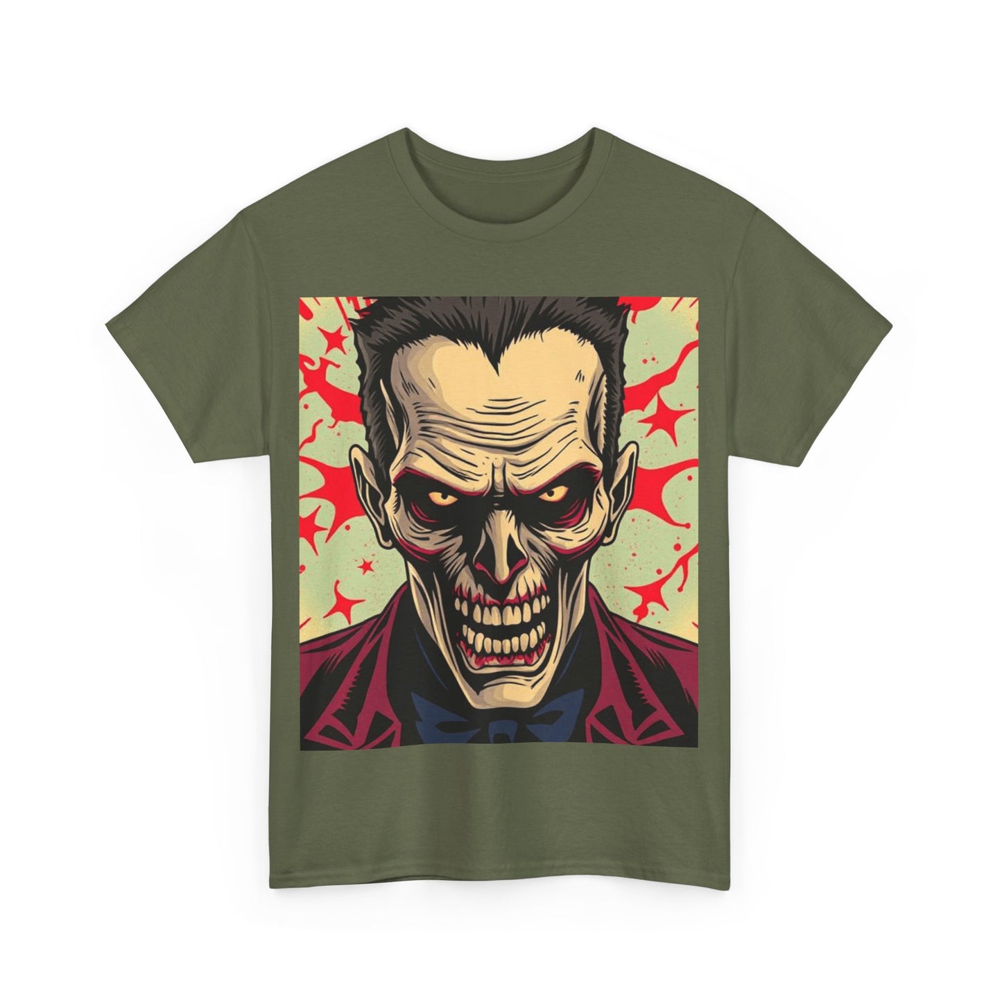 UK - Gothic Skull Art Unisex Heavy Cotton Tee - Perfect for Halloween and Horror Fans