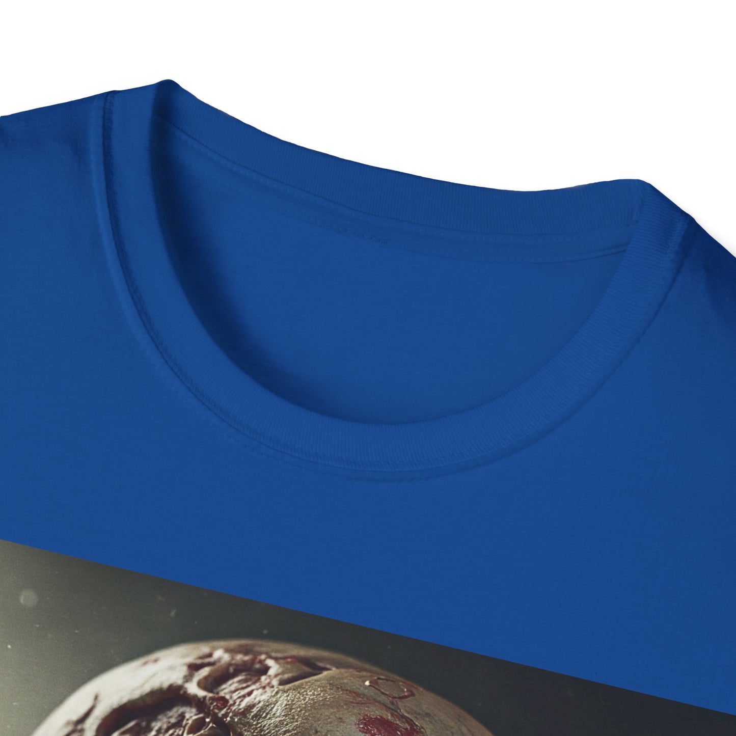 UK - Horror-Themed Unisex Softstyle T-Shirt with Zombie Design