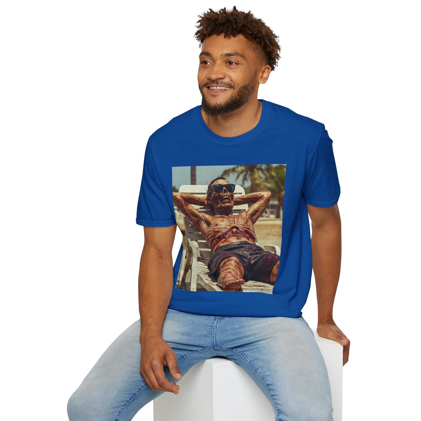 Chill Vibes Skeleton Graphic T-Shirt - Unisex Softstyle