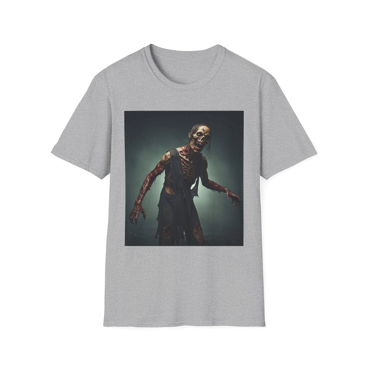Apocalyptic Portrait Tee, bold, decaying zombie graphic