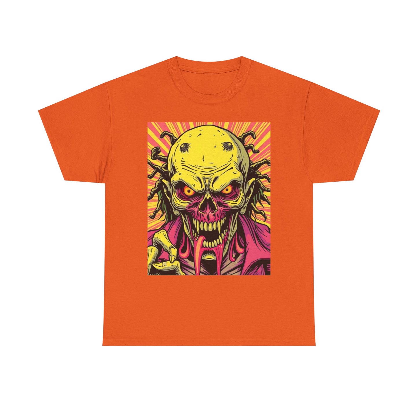 Unisex Heavy Cotton Tee - Spooky Skeleton Design for Halloween