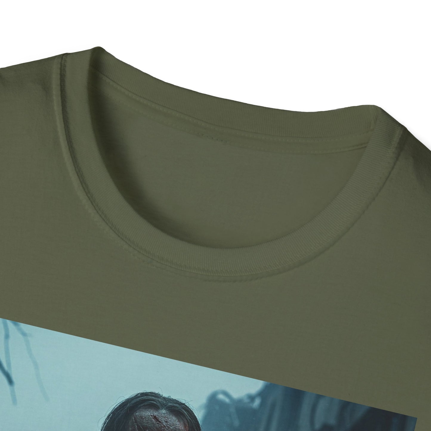 Apocalyptic Portrait Tee, bold, decaying zombie graphic