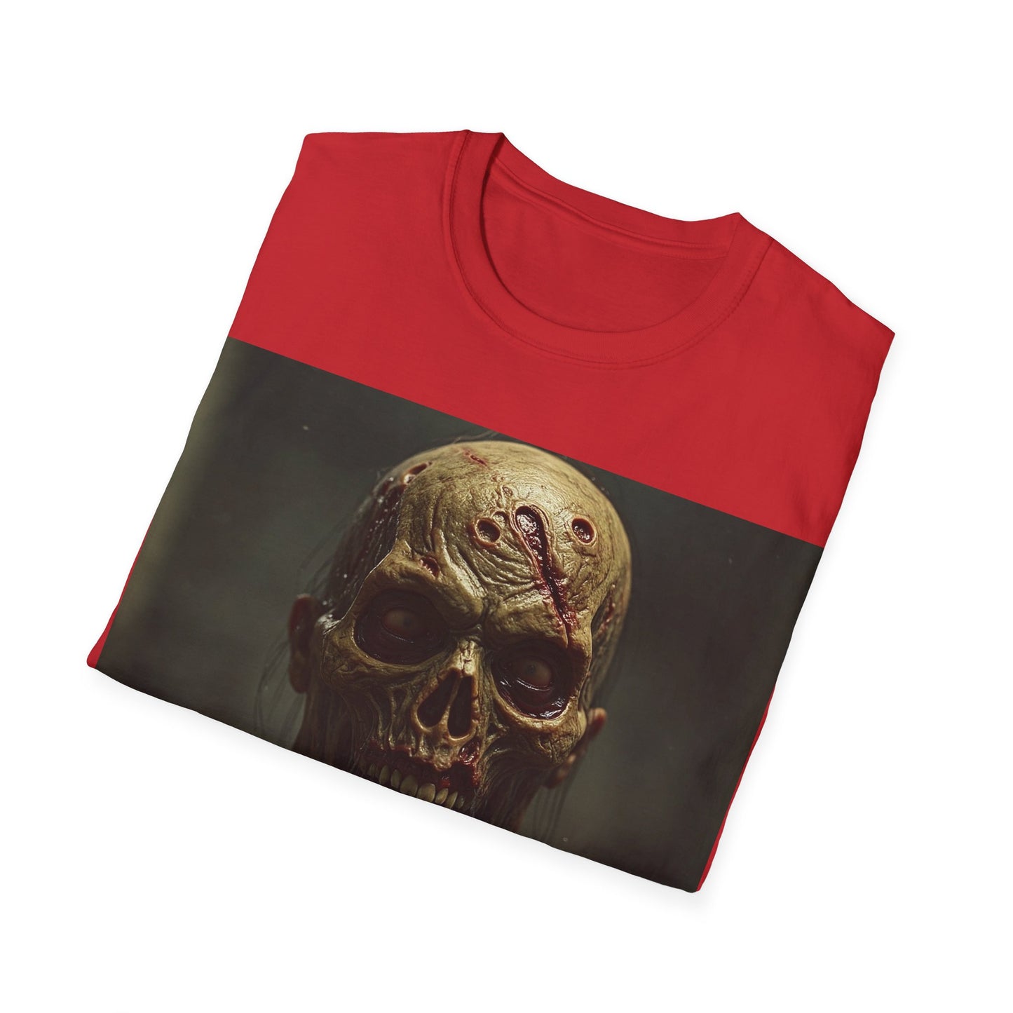 UK - Unisex Softstyle T-Shirt - Creepy Skull Design - Perfect for Halloween or Casual Wear