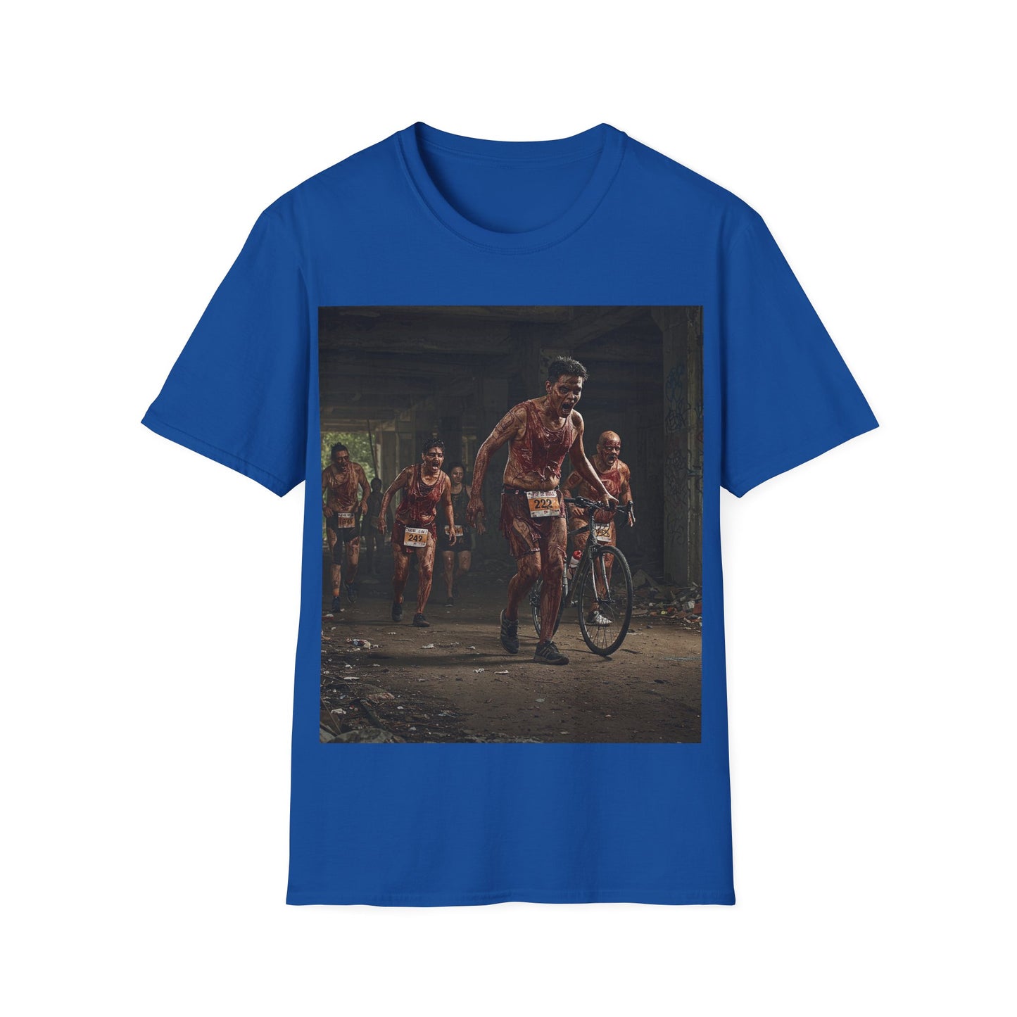 UK - Zombie Run Unisex Softstyle T-Shirt - Perfect for Halloween and Fun Runs