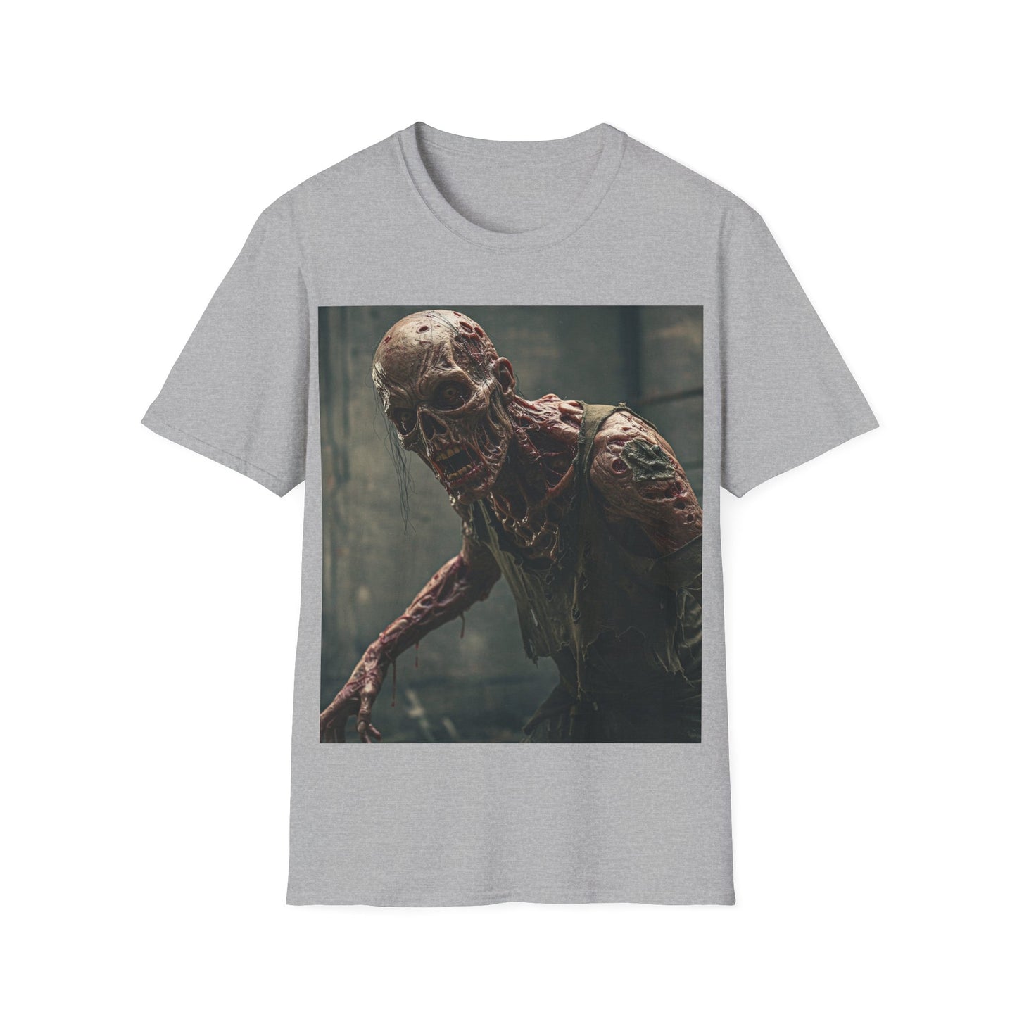 UK - Creepy Zombie Graphic Unisex T-Shirt - Perfect for Halloween and Horror Fans
