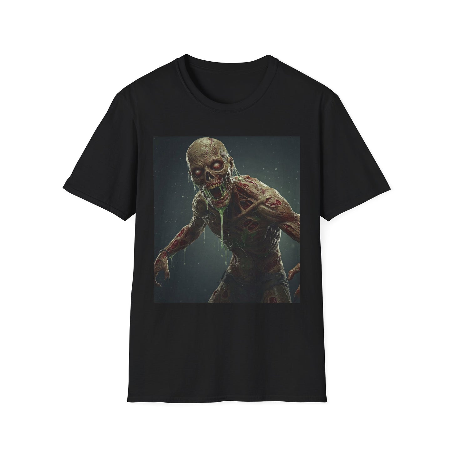 Apocalyptic Portrait Tee, bold, decaying zombie graphic