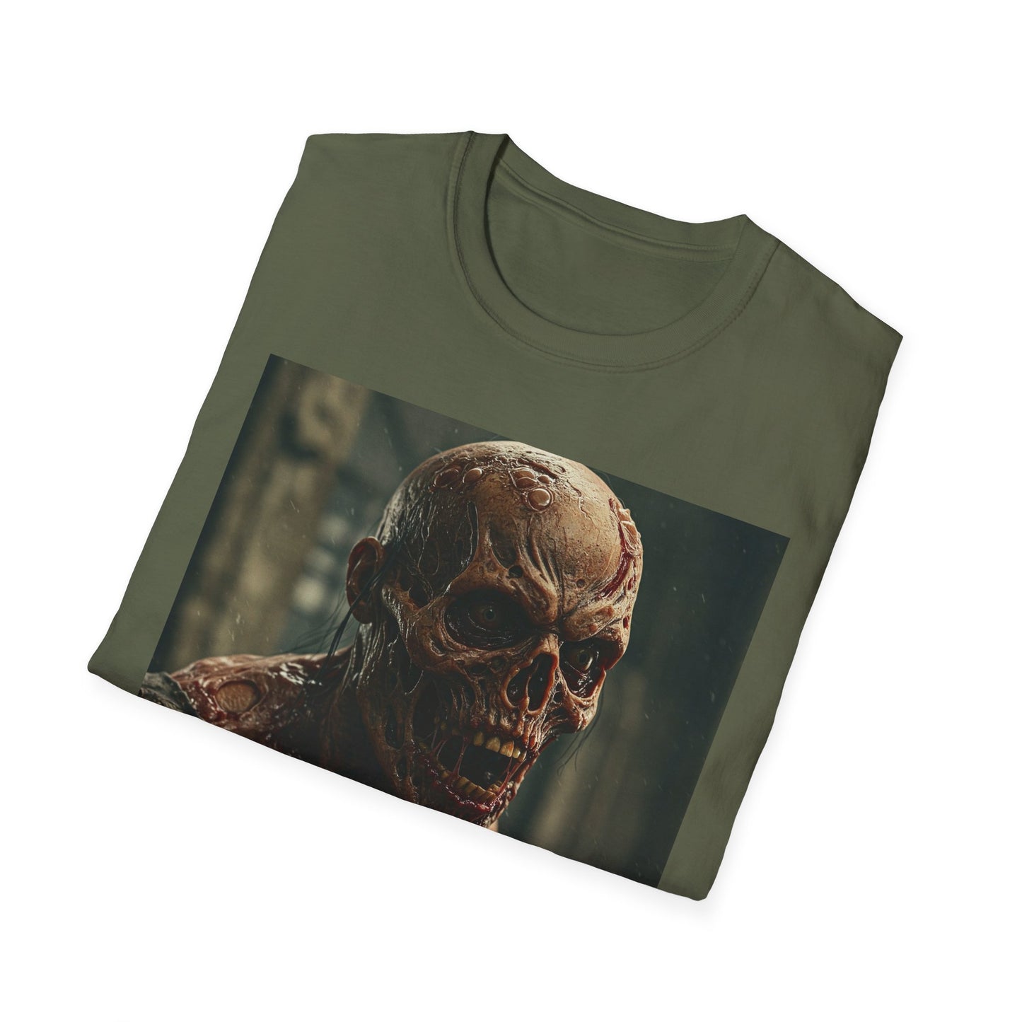 Apocalyptic Portrait Tee, bold, decaying zombie graphic