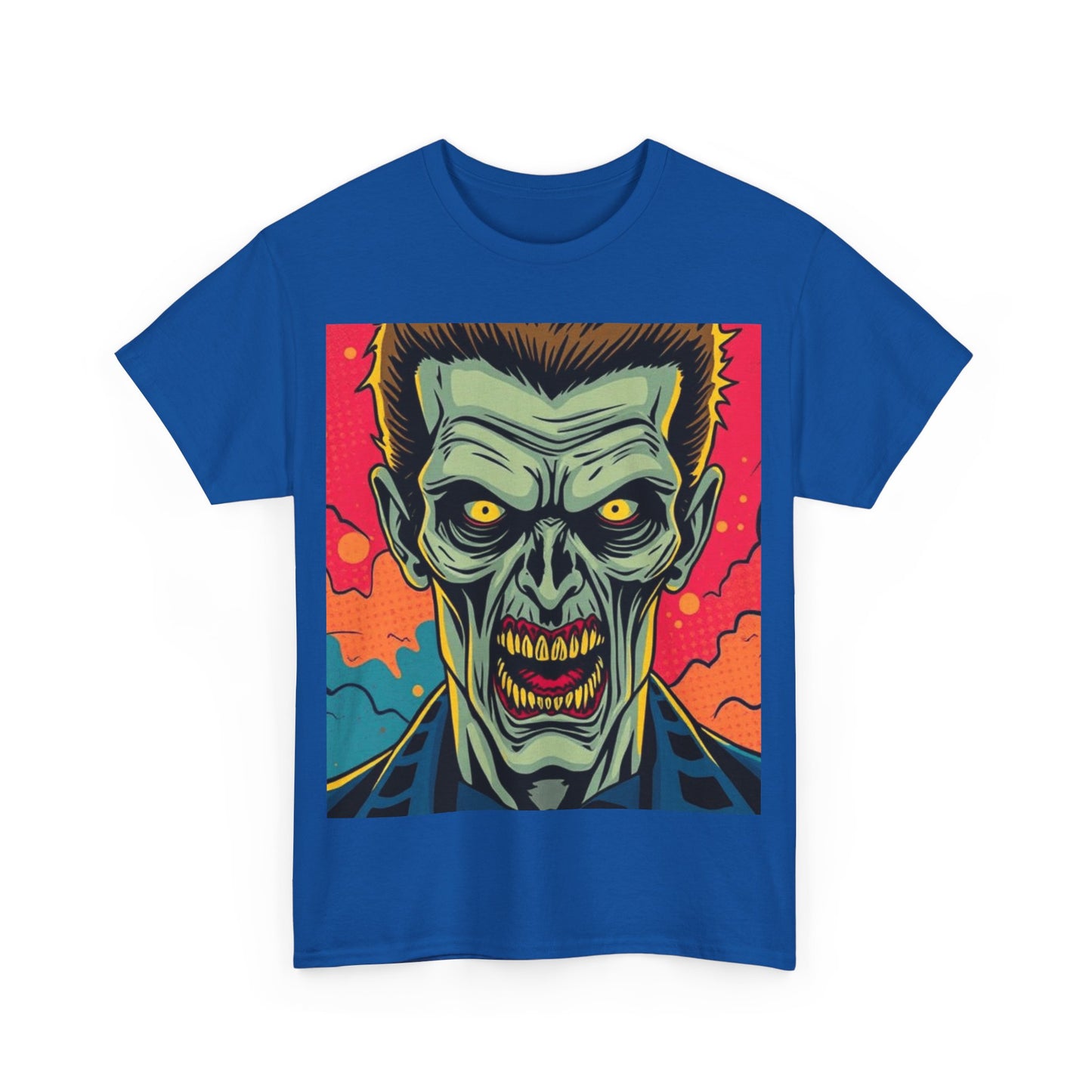 UK - Unisex Heavy Cotton Tee - Retro Horror Zombie Artwork t-shirt