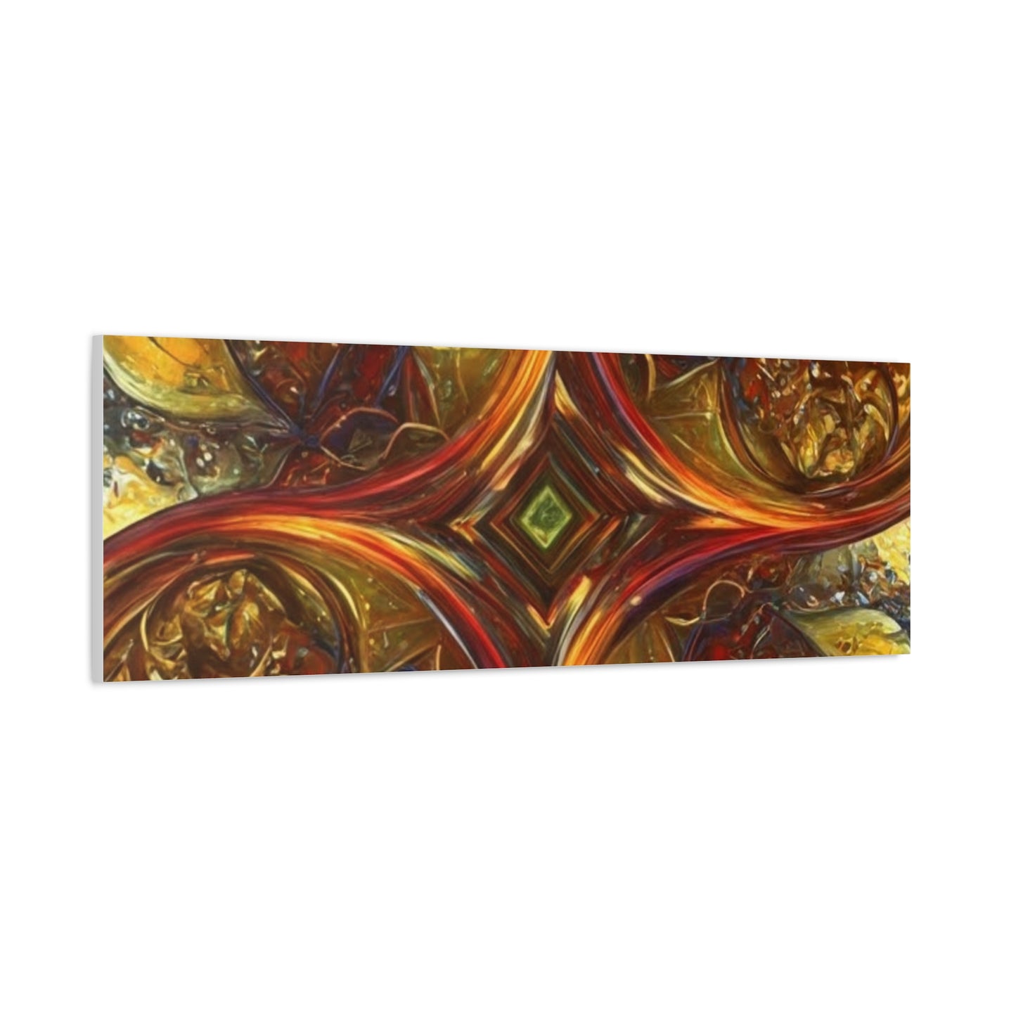 Abstract Art Matte Canvas Wall Decor - Vibrant Fractal Design, Colorful Home Accent