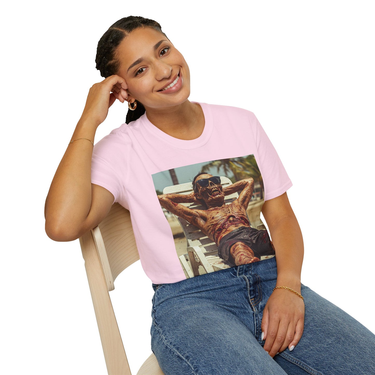 Chill Vibes Skeleton Graphic T-Shirt - Unisex Softstyle