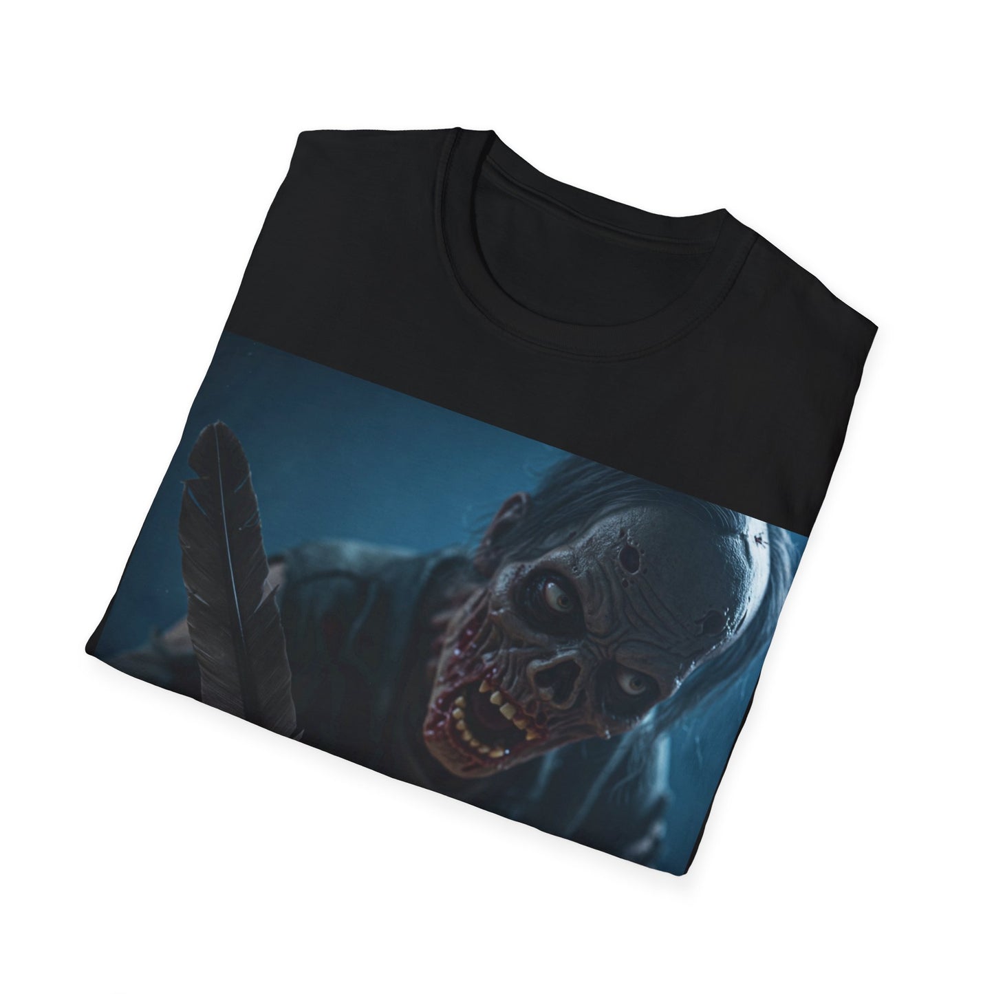 UK - Creepy Zombie Writer Apocalyptic Portrait Tee, bold, decaying zombie graphic