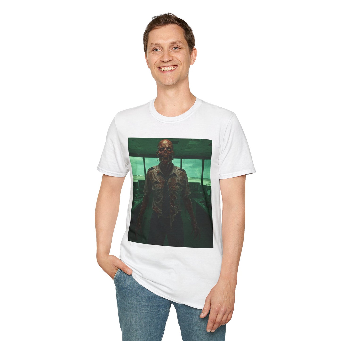 Unisex Softstyle Zombie Graphic Tee - Perfect for Halloween and Horror Fans