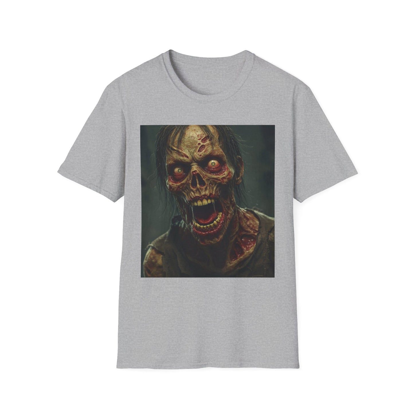 Apocalyptic Portrait Tee, bold, decaying zombie graphic