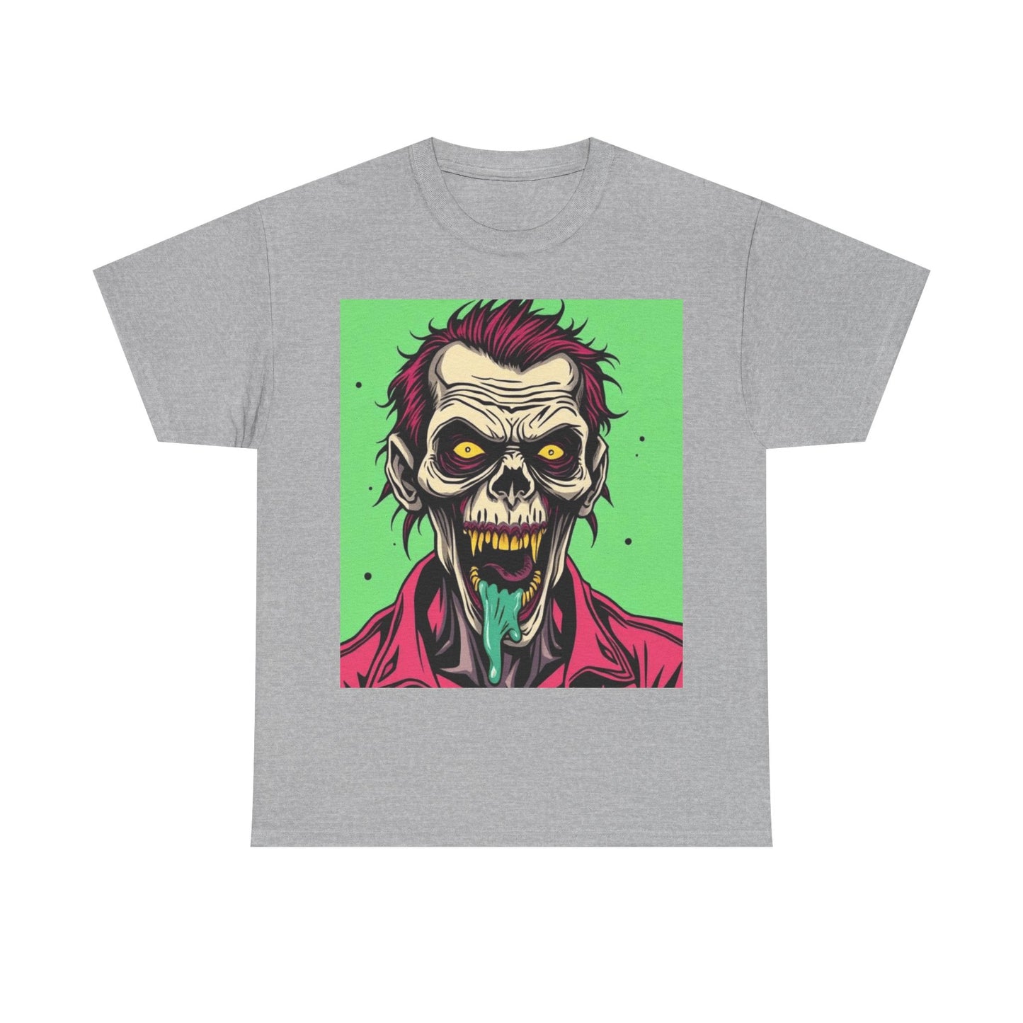 UK - Zombie Graphic Unisex Heavy Cotton Tee - Perfect for Halloween and Horror Lovers