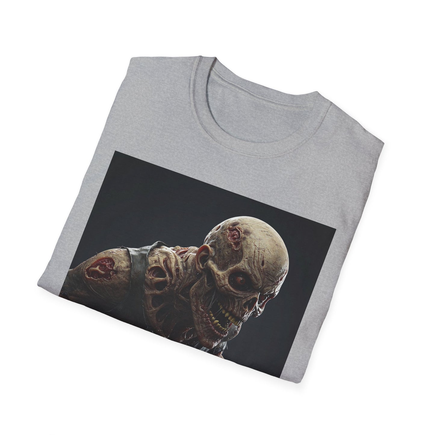 Creepy Skeleton Graphic Unisex Softstyle T-Shirt - Perfect for Halloween & Horror Fans