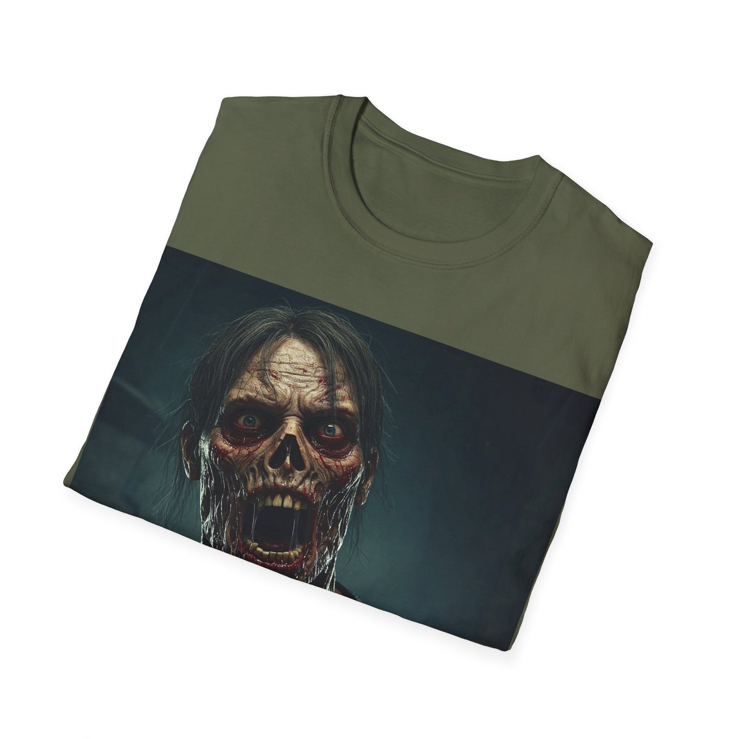 UK - Zombie Graphic Unisex Softstyle T-Shirt - Perfect for Halloween Horror Fans