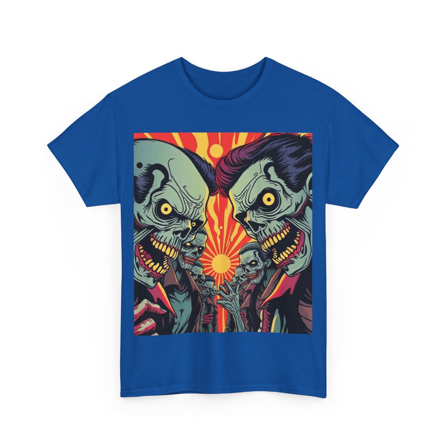 UK - Retro Zombie Clash Unisex Heavy Cotton Tee