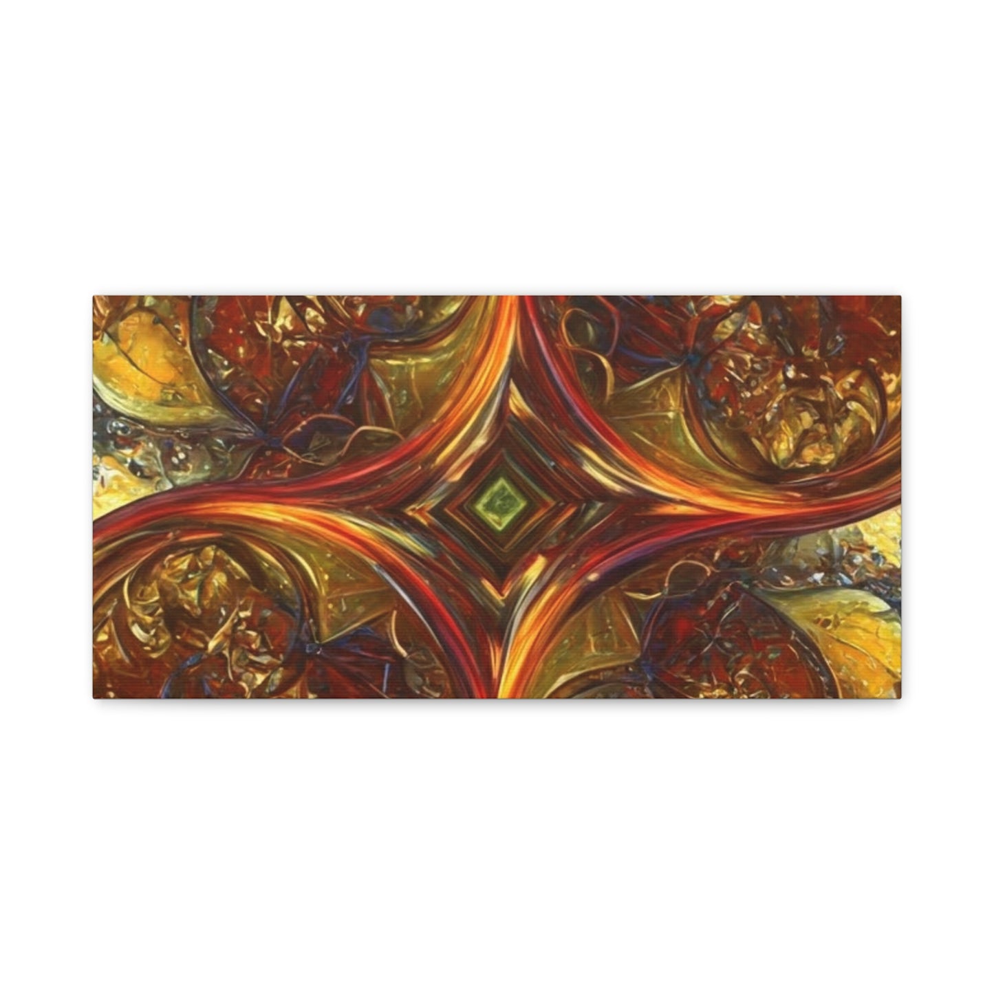 Abstract Art Matte Canvas Wall Decor - Vibrant Fractal Design, Colorful Home Accent