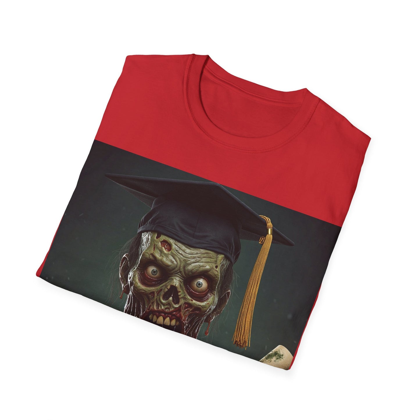 UK - Zombie Graduate Unisex Softstyle T-Shirt - Perfect for Halloween & Graduation