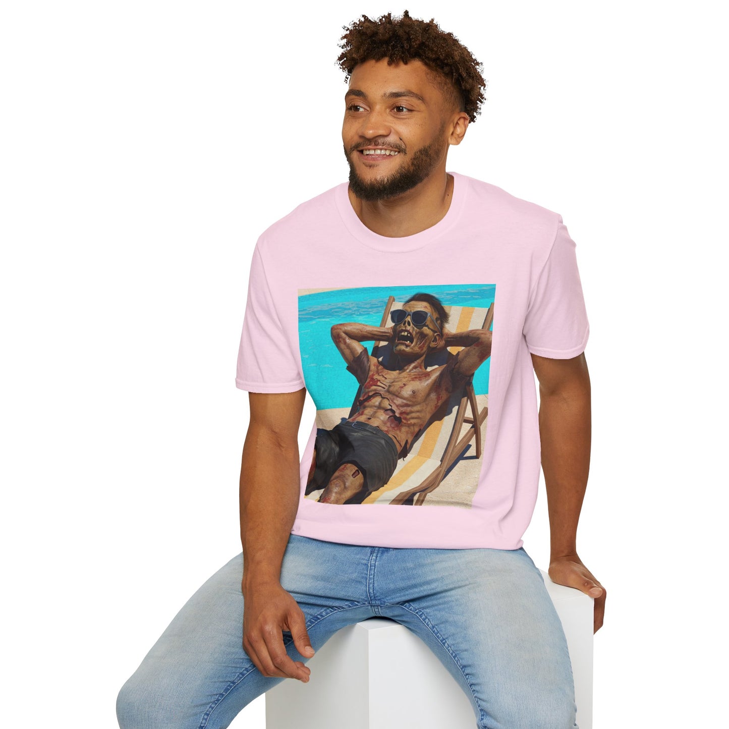 Zombie Relaxation Unisex Softstyle T-Shirt - Perfect for Halloween and Casual Outings