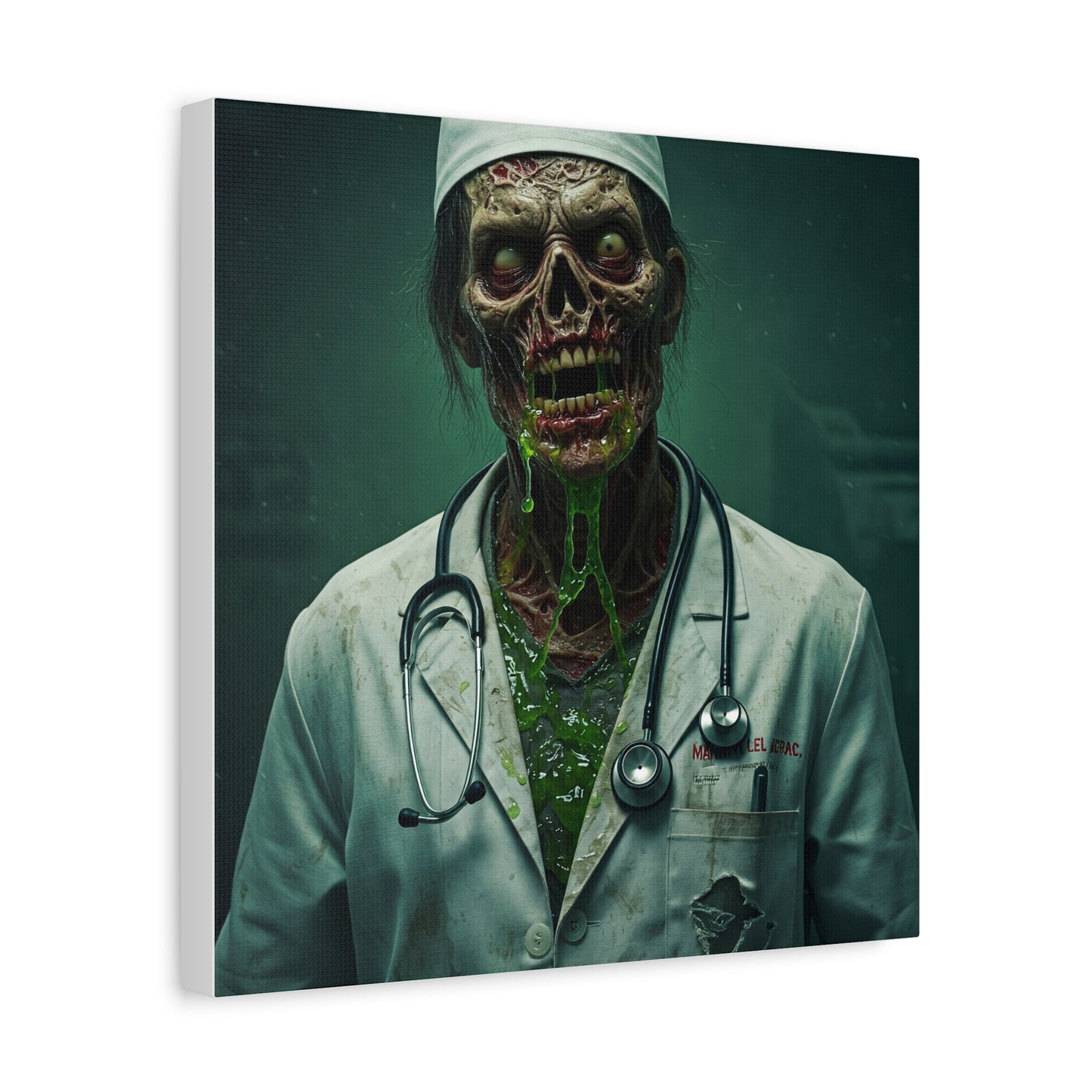 Zombie Doctor Canvas Art | Horror Medical Wall Decor | Perfect for Halloween