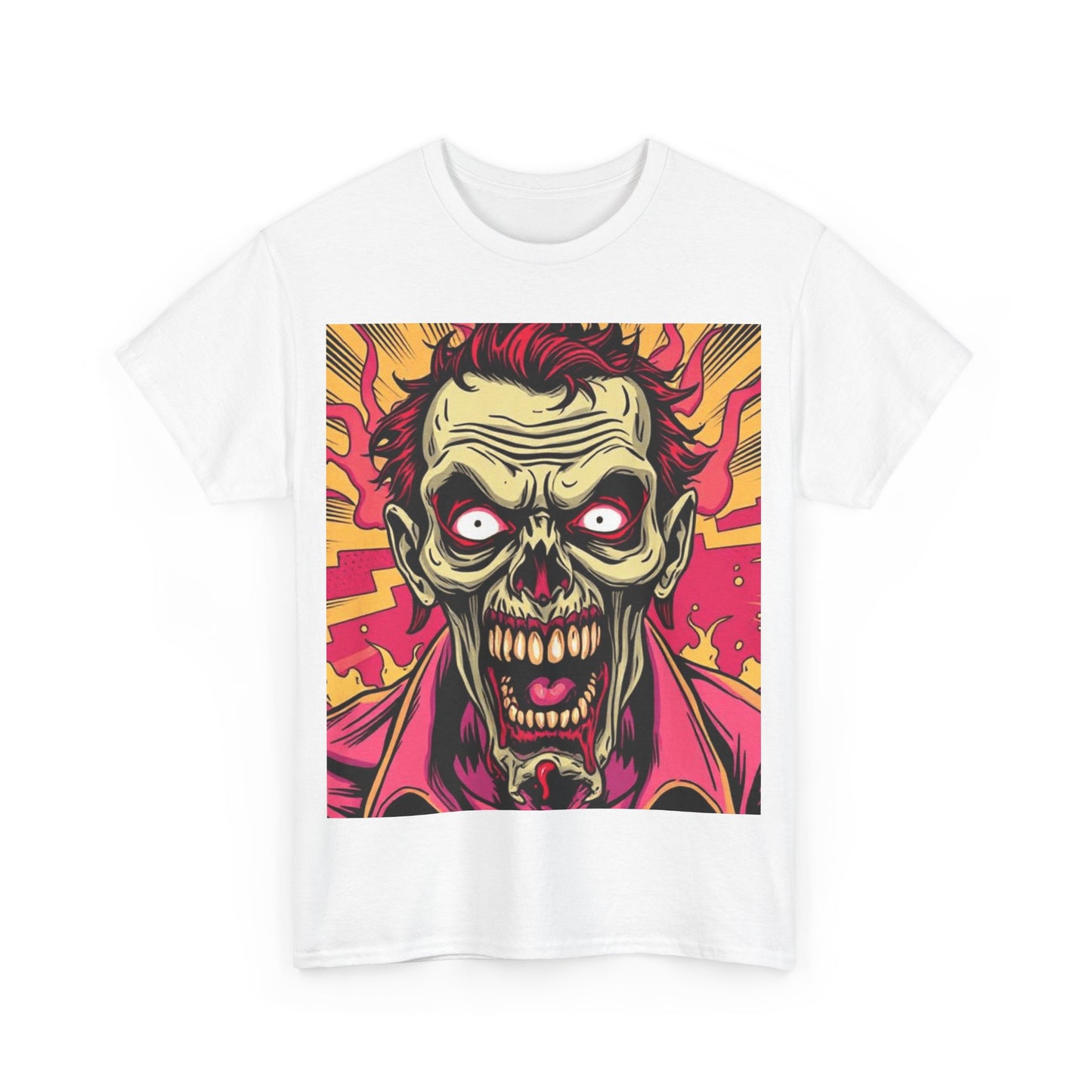 UK - Unisex Heavy Cotton Tee - Creepy Zombie Graphic Shirt