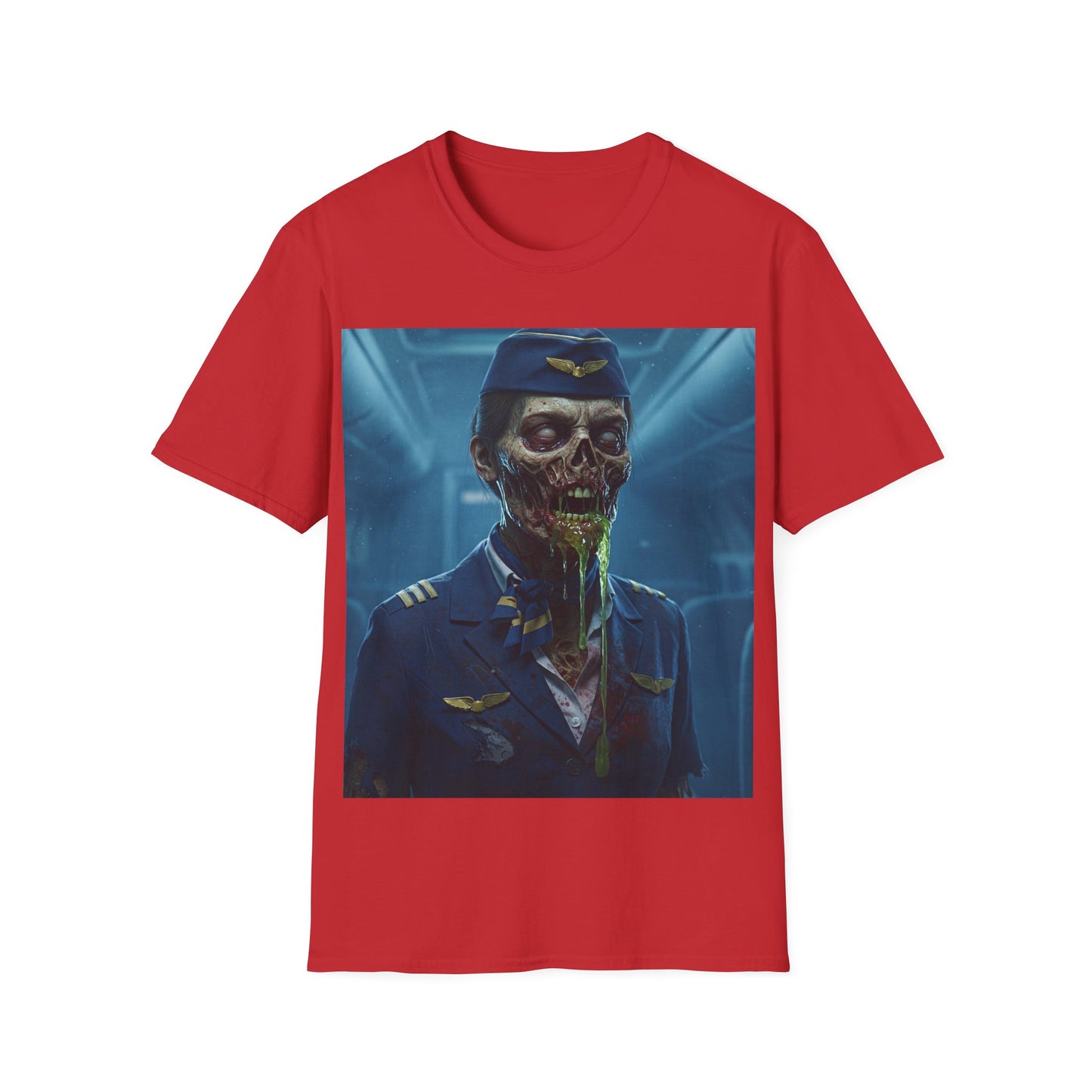UK - Zombie Pilot Apocalyptic Portrait Tee, bold, decaying zombie graphic