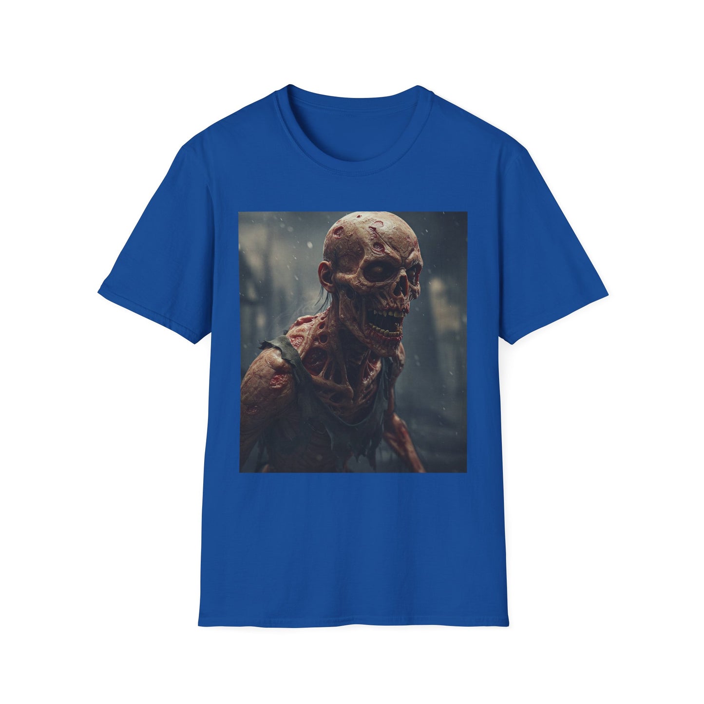 Unisex Softstyle T-Shirt with Creepy Skeleton Design - Perfect for Halloween and Horror Fans