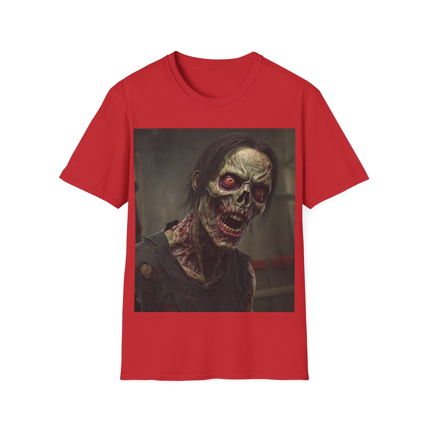 UK - Zombie Themed Unisex Softstyle T-Shirt - Perfect for Halloween and Horror Fans