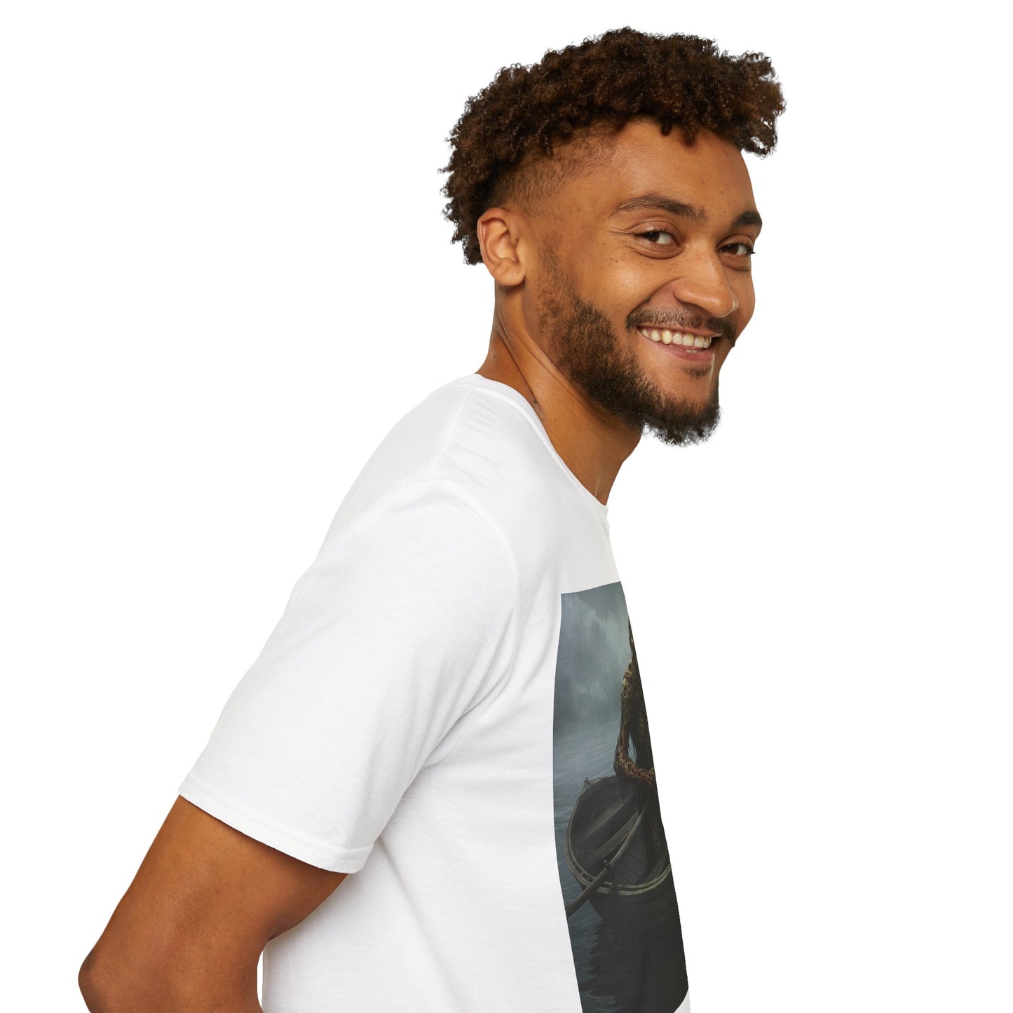 Zombie Rowboat Unisex Softstyle T-Shirt - Spooky Graphic Tee for Halloween Fans