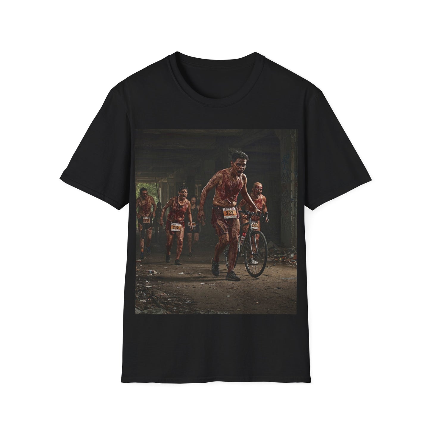 UK - Zombie Run Unisex Softstyle T-Shirt - Perfect for Halloween and Fun Runs