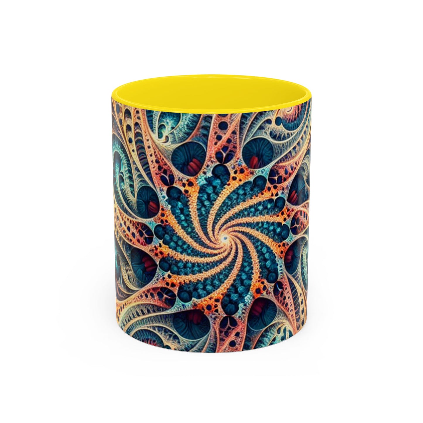 Colorful Swirl Accent Coffee Mug - 11oz & 15oz Ceramic Cup for Coffee Lovers