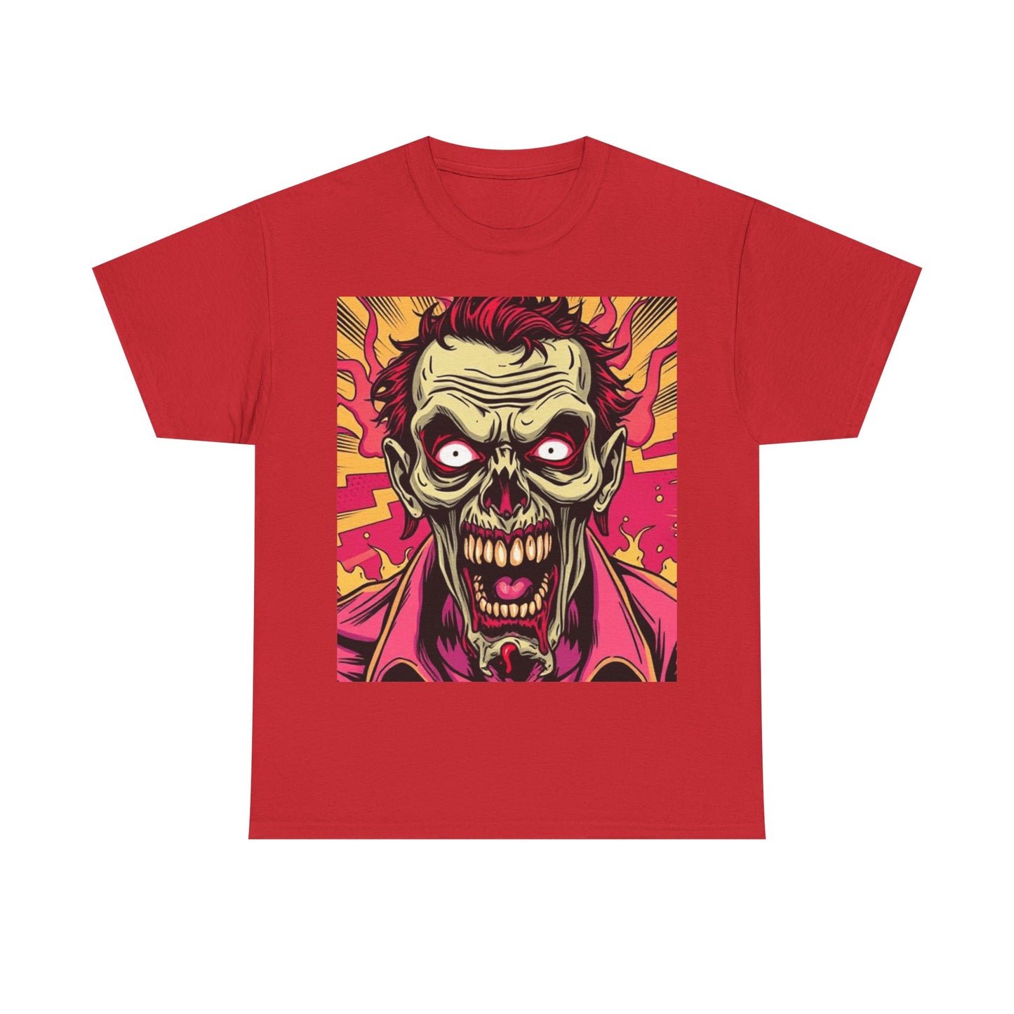 UK - Unisex Heavy Cotton Tee - Creepy Zombie Graphic Shirt