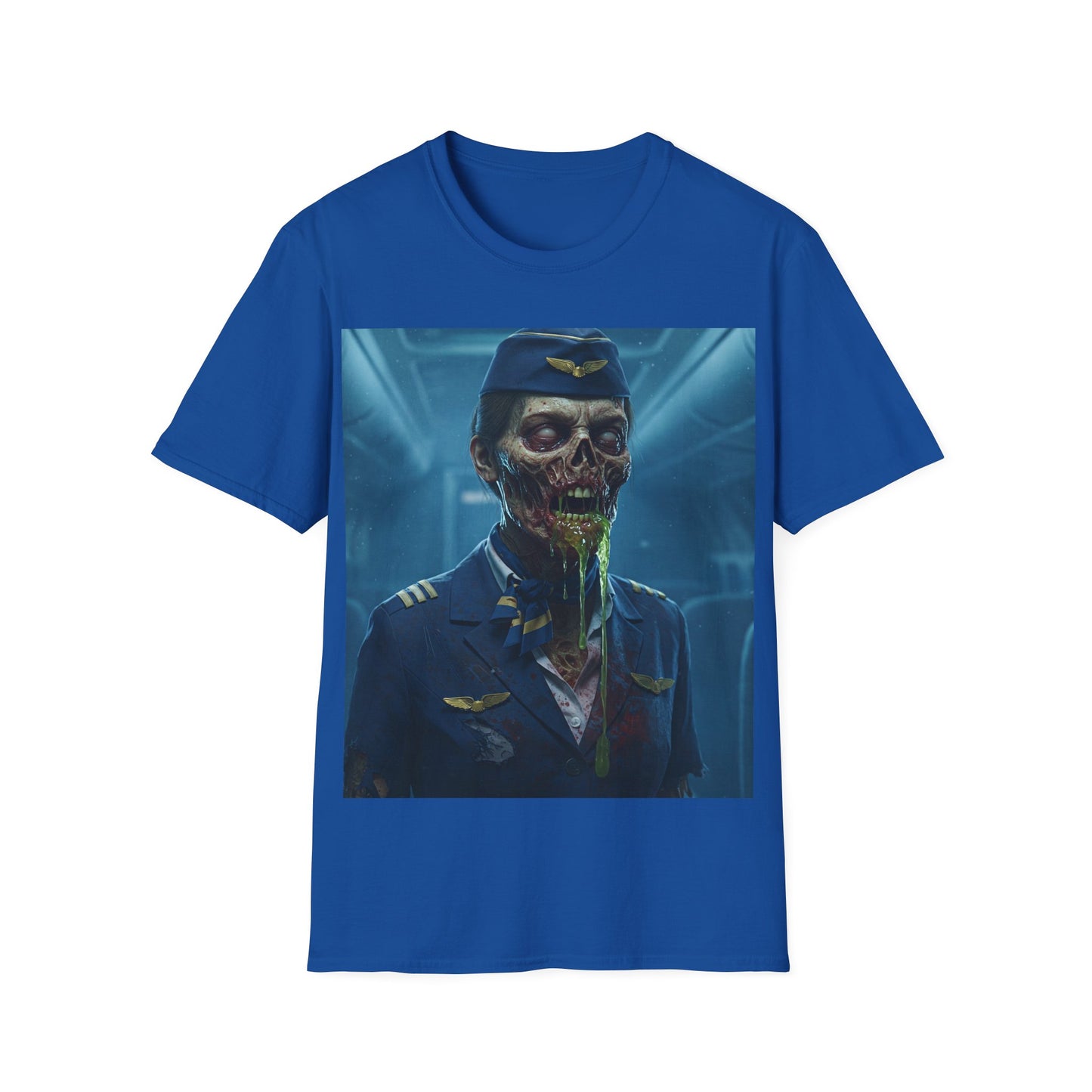 UK - Zombie Pilot Apocalyptic Portrait Tee, bold, decaying zombie graphic