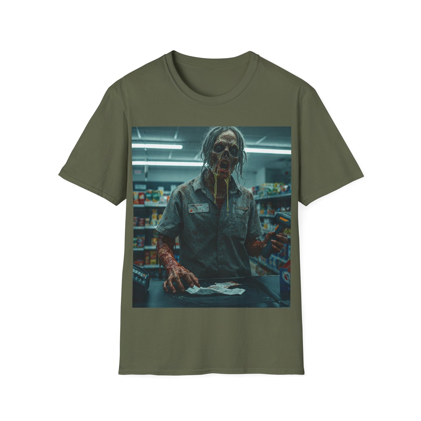 UK - Horror Fan Apocalyptic Portrait Tee, bold, decaying zombie graphic