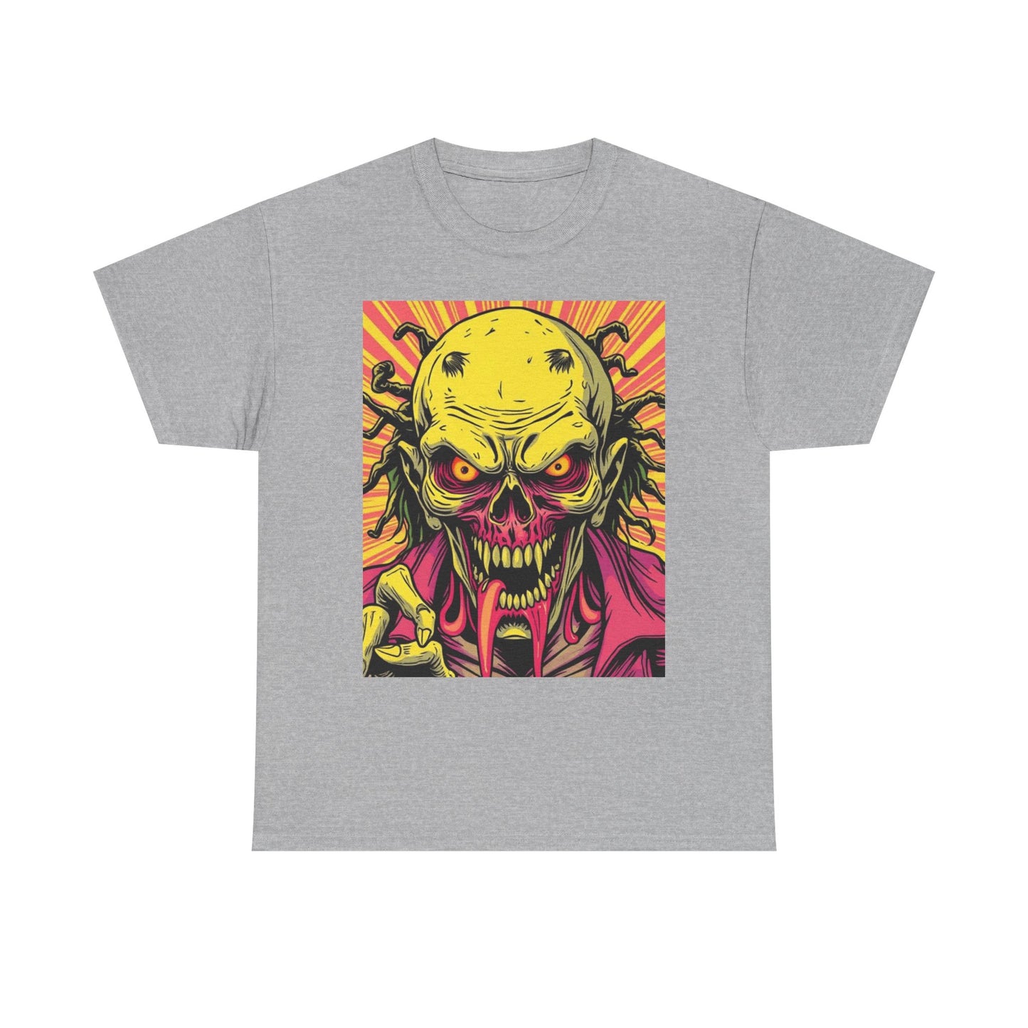 Unisex Heavy Cotton Tee - Spooky Skeleton Design for Halloween