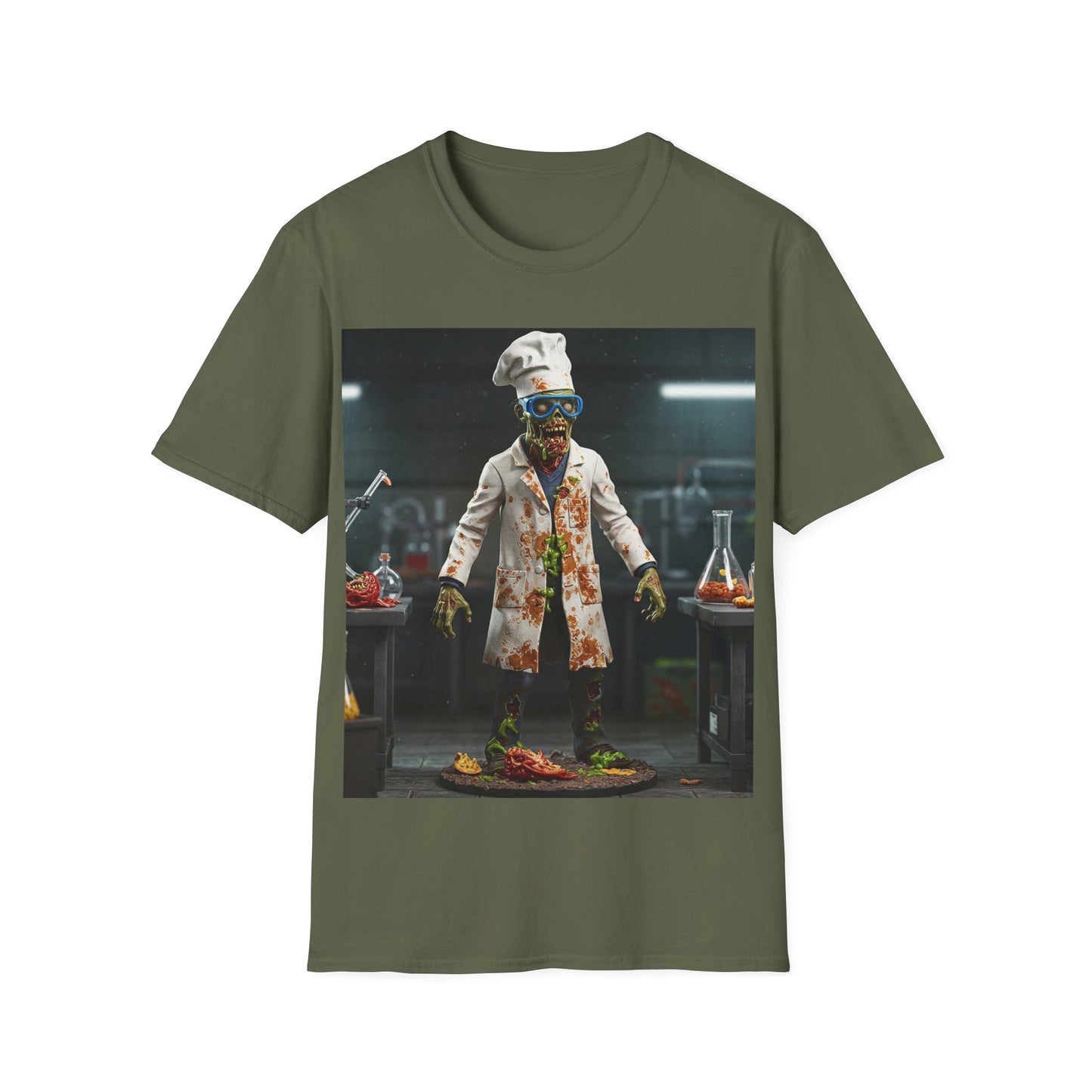 UK - Zombie Chef Unisex Softstyle T-Shirt - Fun Halloween Casualwear