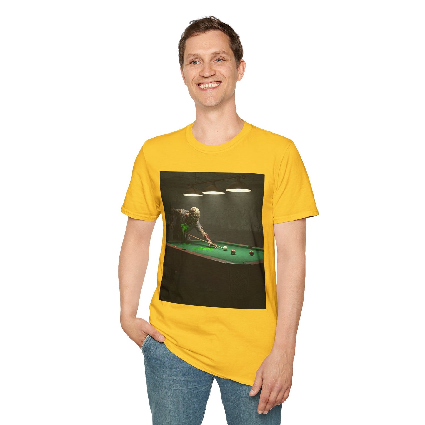 Vintage Billiards Unisex Softstyle T-Shirt - Pool Table Design