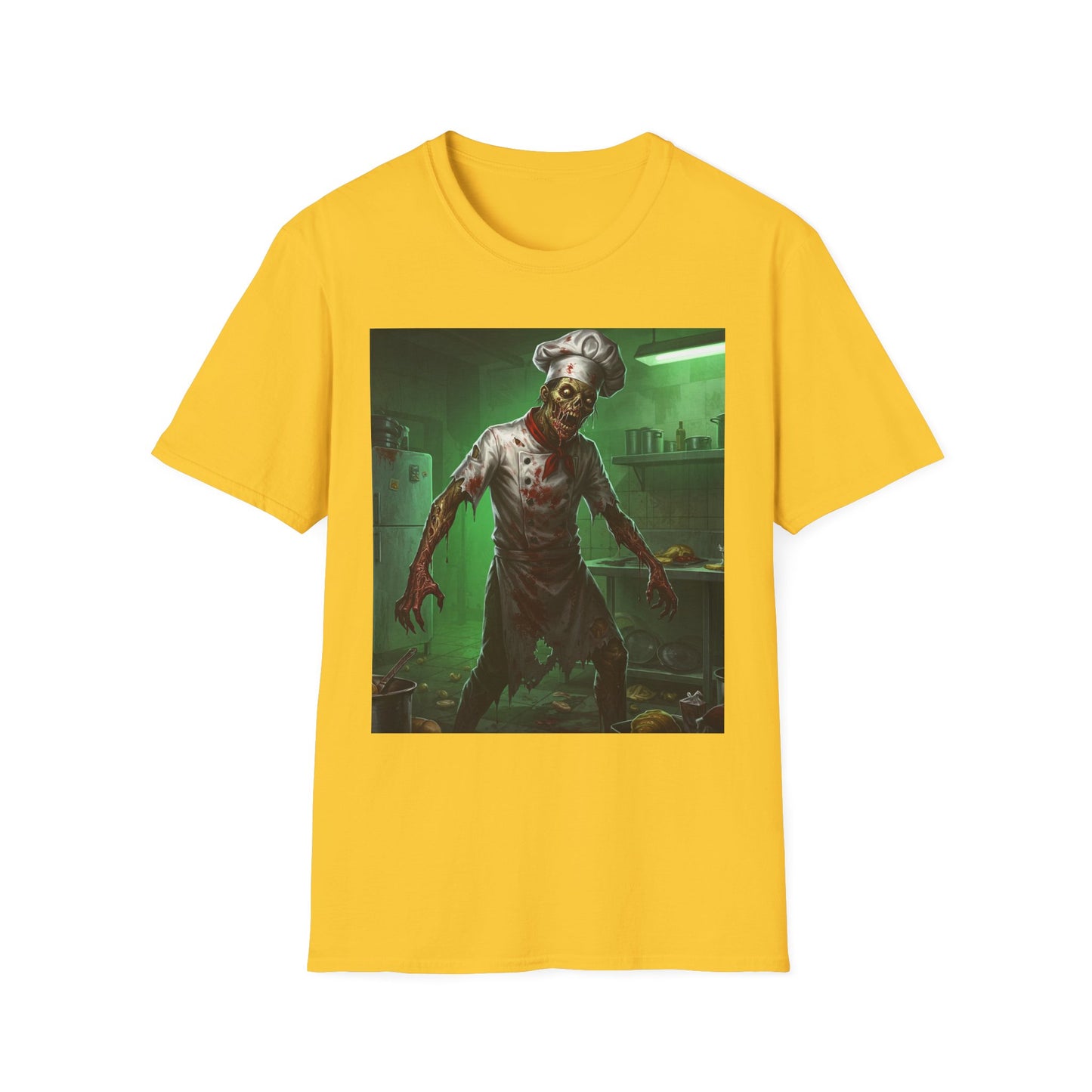 Zombie Chef Unisex Softstyle T-Shirt - Perfect for Halloween and Horror Fans